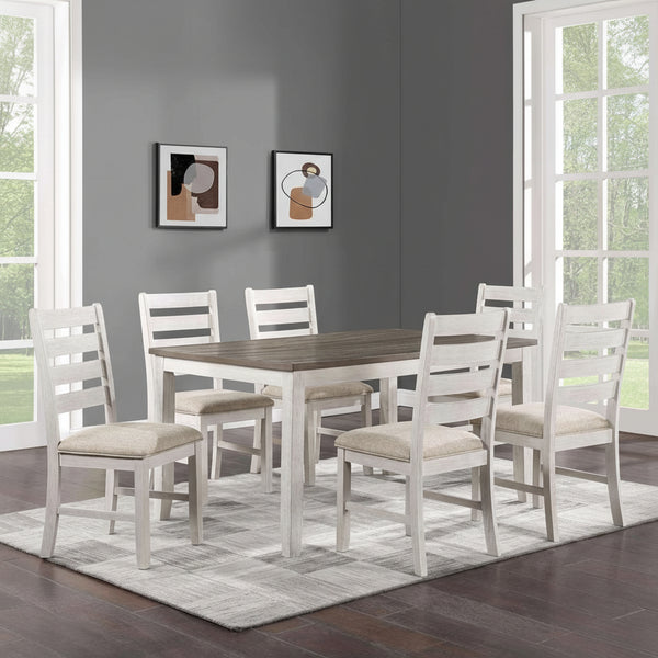 Melbourne White 7-Piece Wooden Dining Set DTS4600