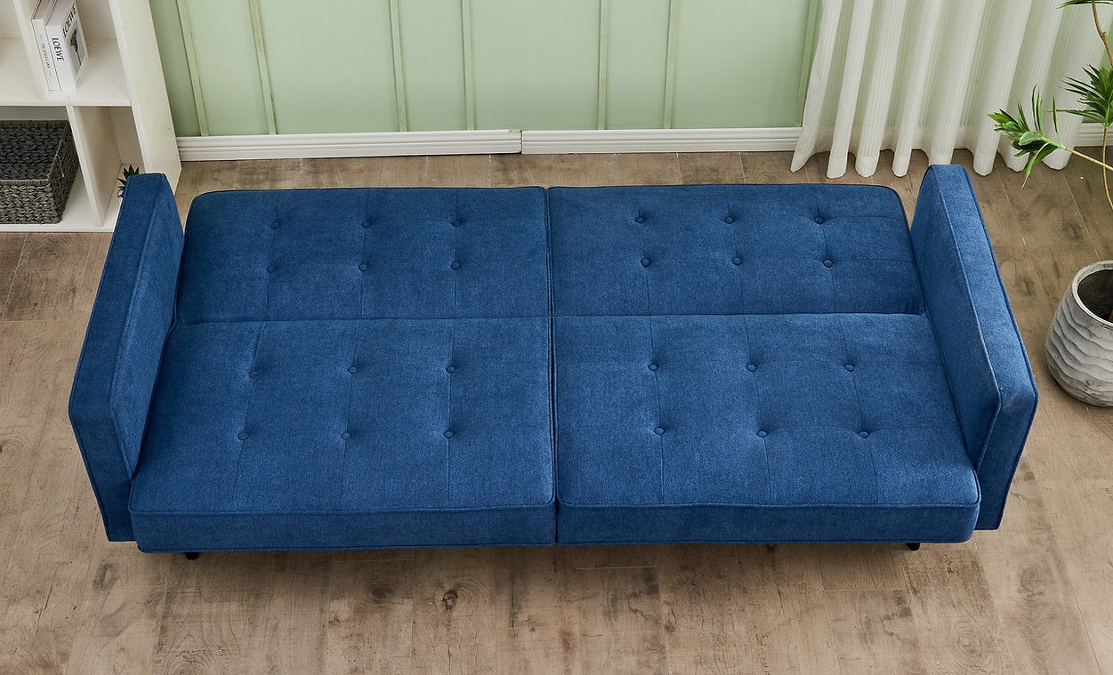 Memory Foam Blue Klik Klak Sofa Bed With Storage Space 8055