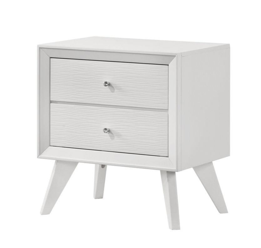 Mia White 2 Drawer Night Stand