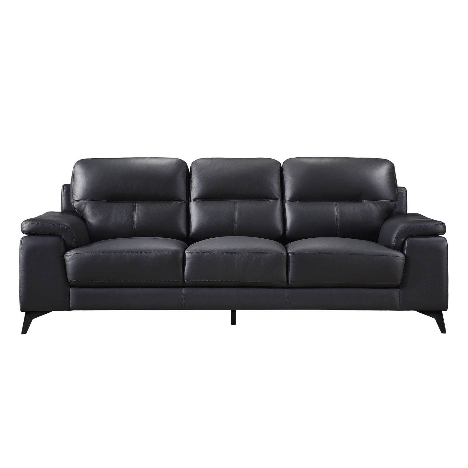 Mischa Top Grain Leather Sofa Set Black 9514