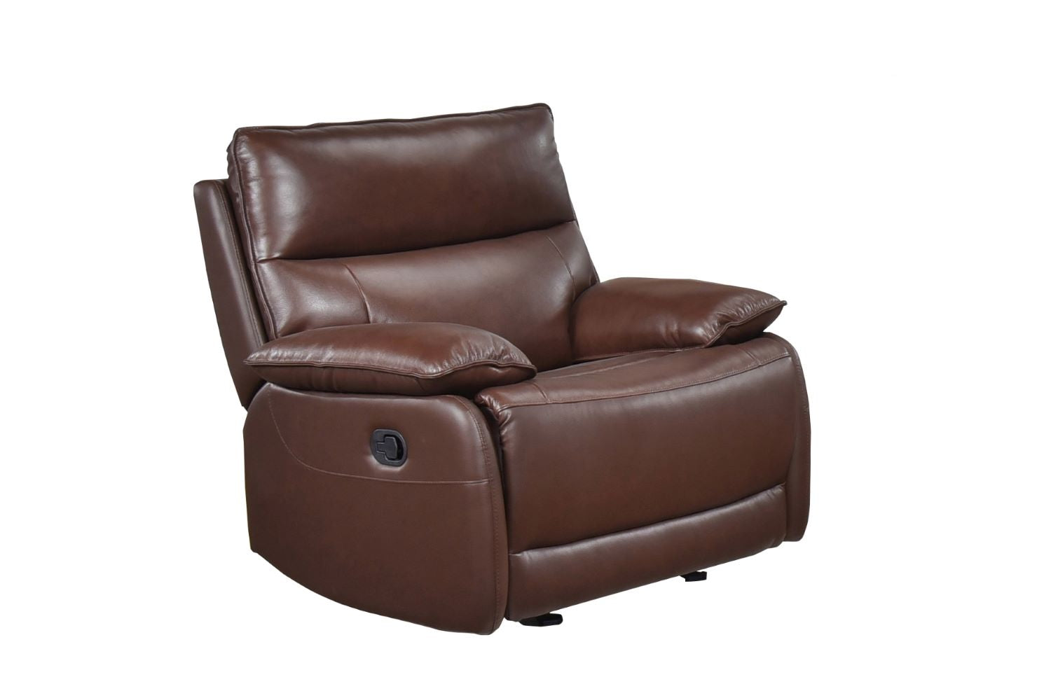 Morocco Brown Top Grain Leather Manual Recliner Sofa Set 9736