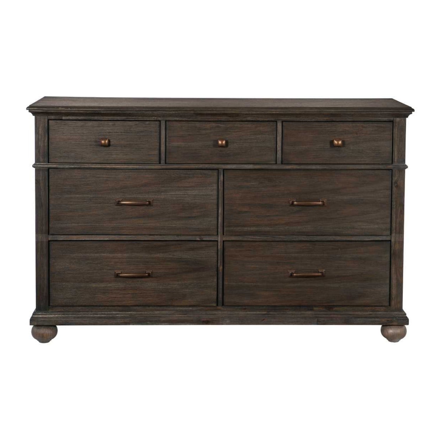 Motsinger Wooden Dresser & Mirror Rustic Brown 1400