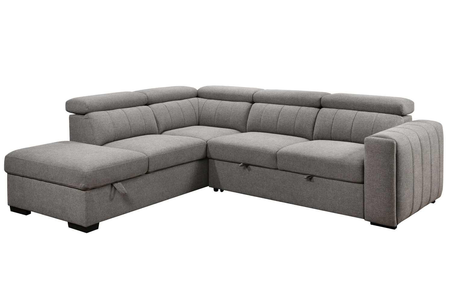 Nello Grey Fabric Sectional Sofa Bed