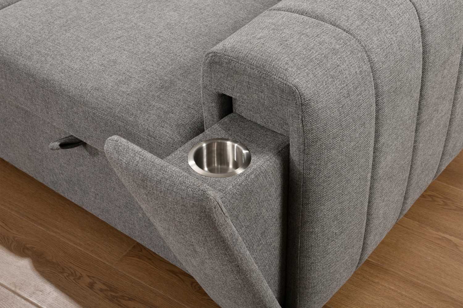 Nello Grey Fabric Sectional Sofa Bed