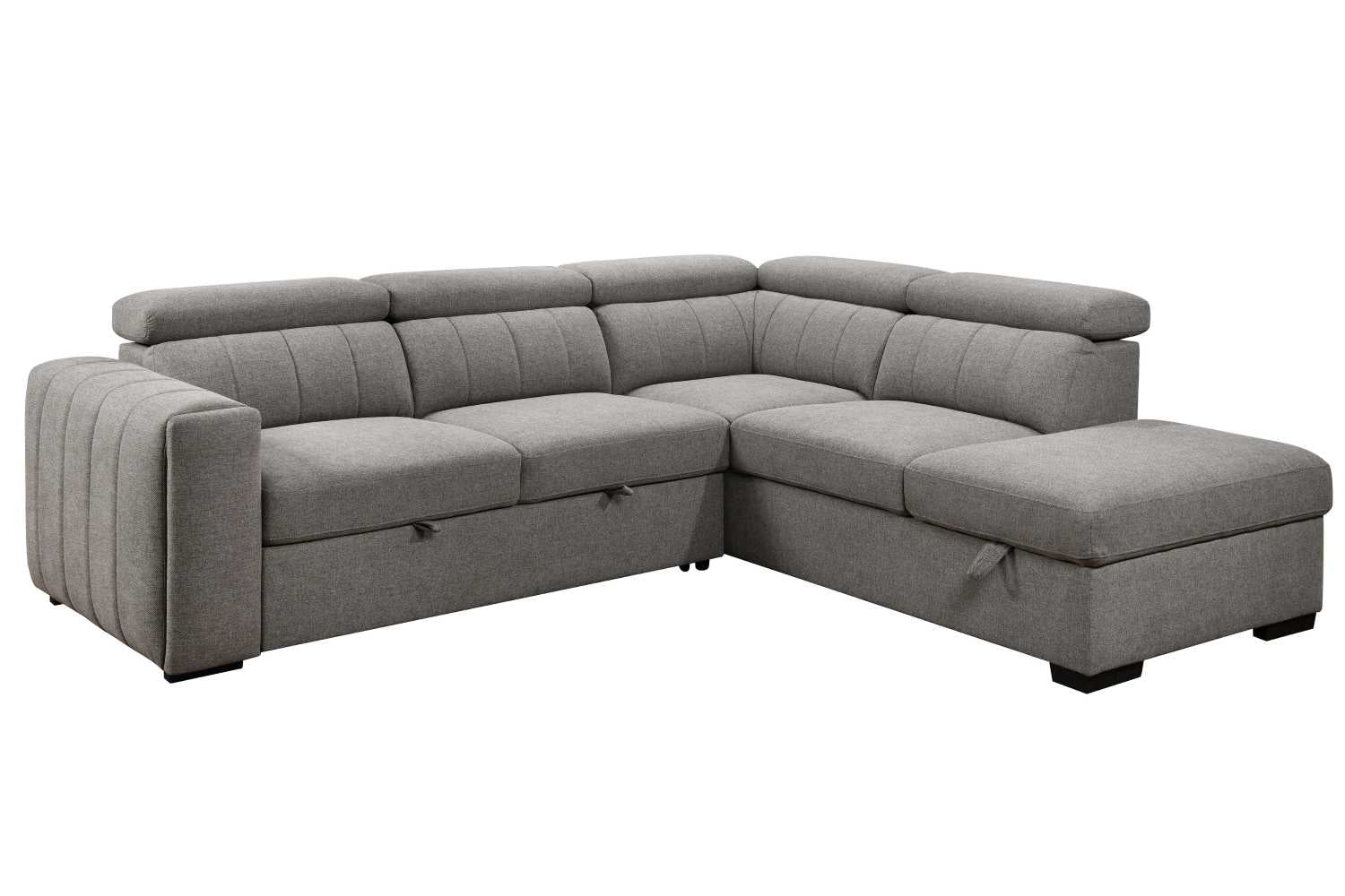 Nello Grey Fabric Sectional Sofa Bed