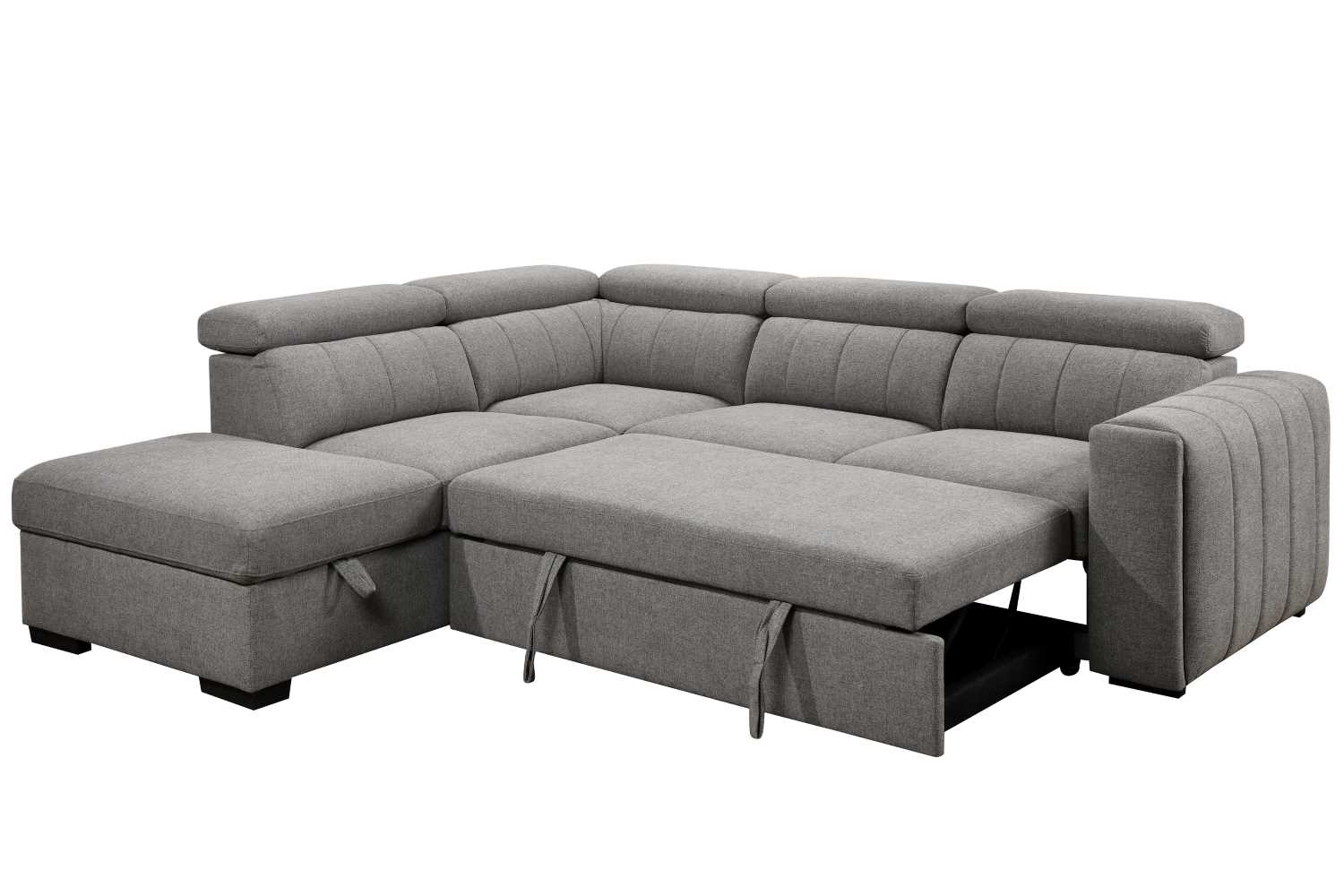 Nello Grey Fabric Sectional Sofa Bed