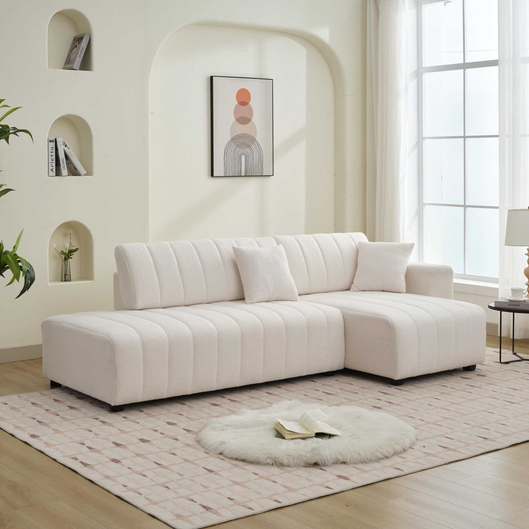 Nest Fabric Sectional Sofa Beige