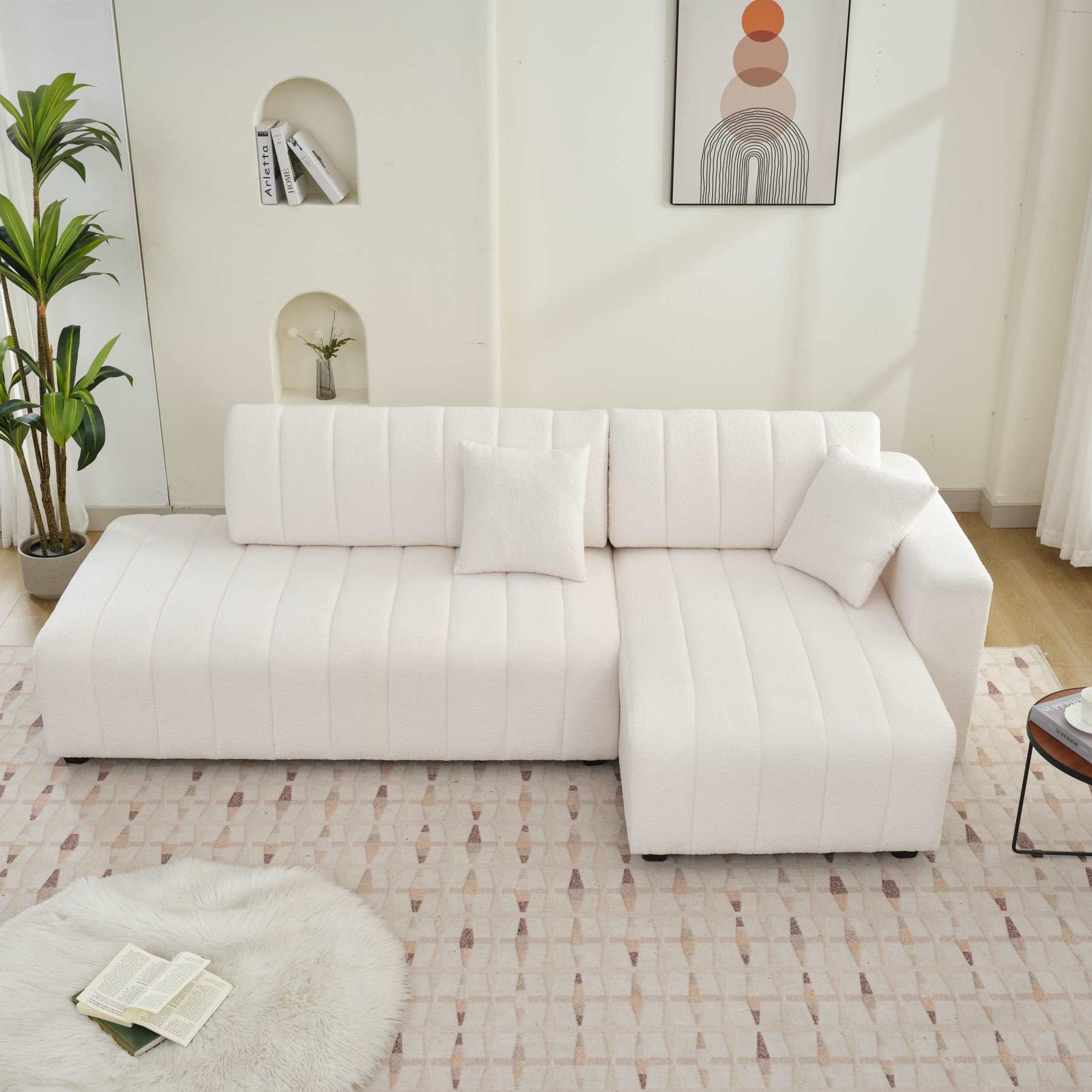 Nest Fabric Sectional Sofa Beige