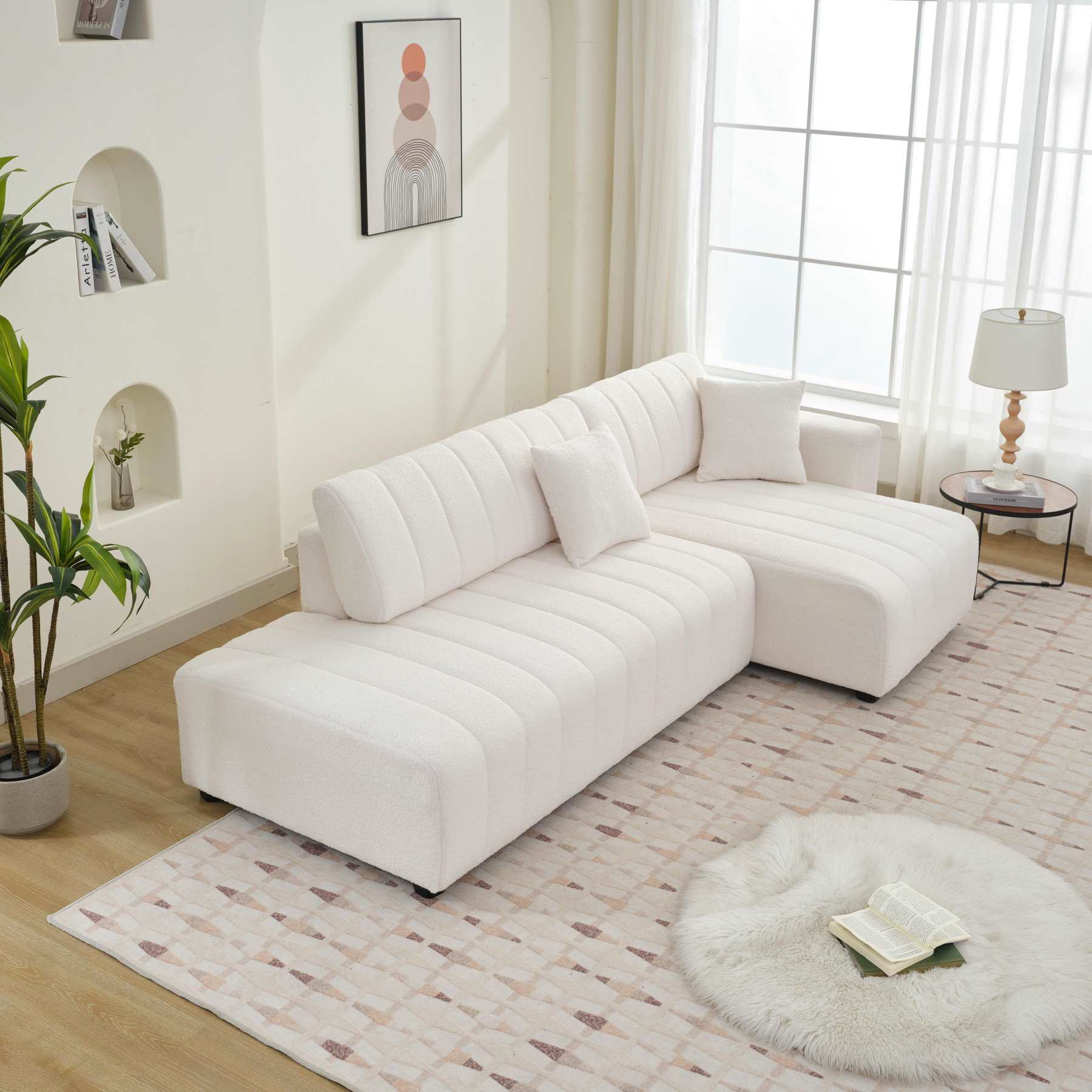 Nest Fabric Sectional Sofa Beige