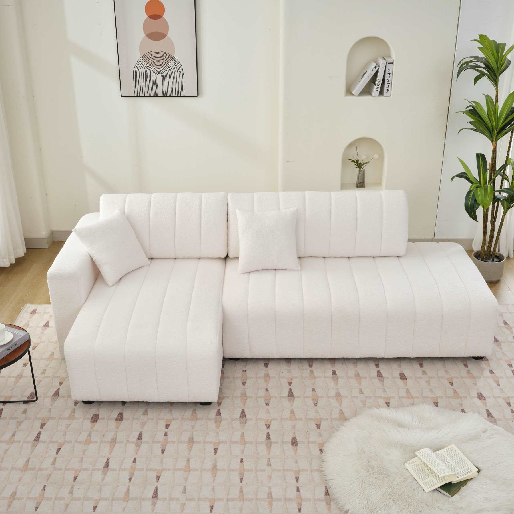 Nest Fabric Sectional Sofa Beige