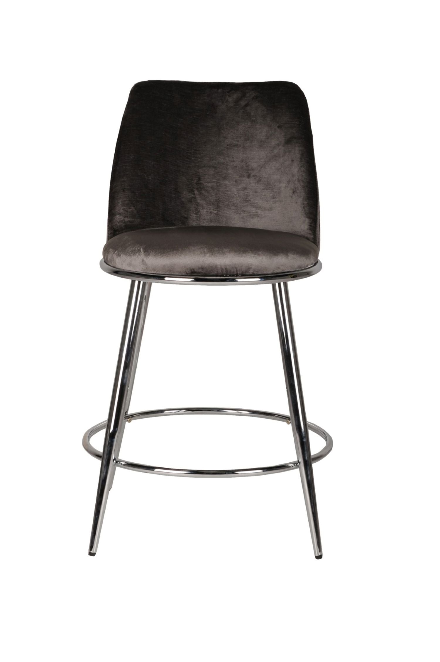 Nova Grey Counter Stool with Chrome Legs Set of 2 24512