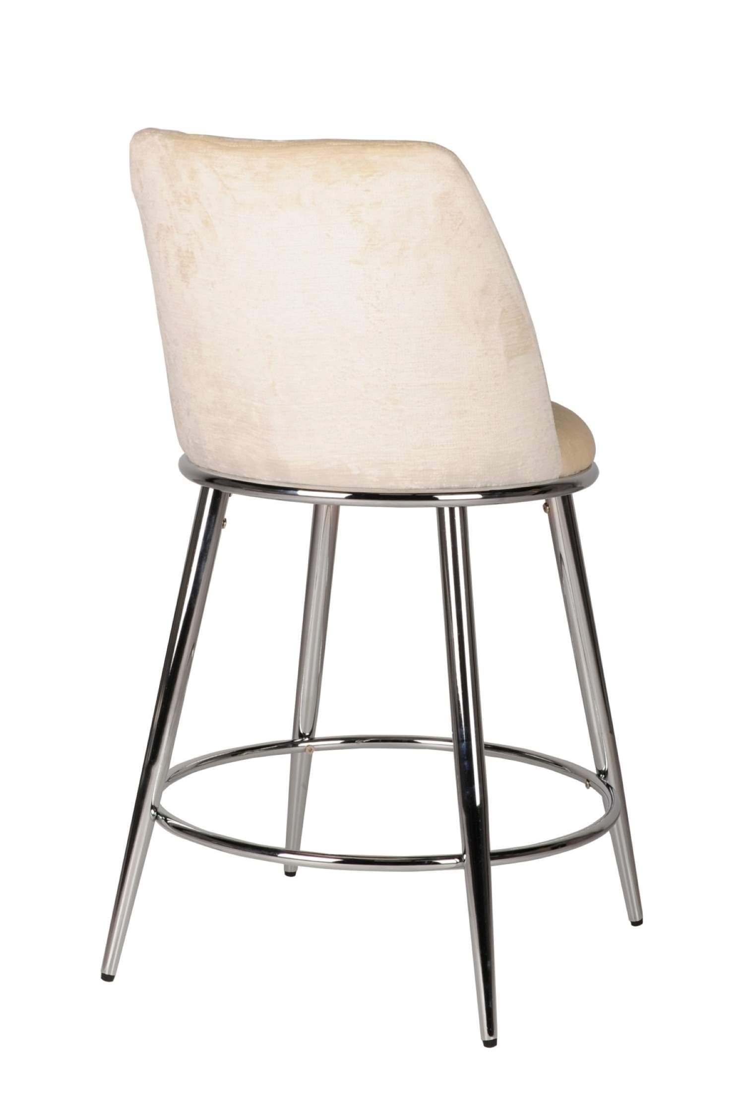 Nova Beige Counter Stool with Chrome Legs Set of 2 24511
