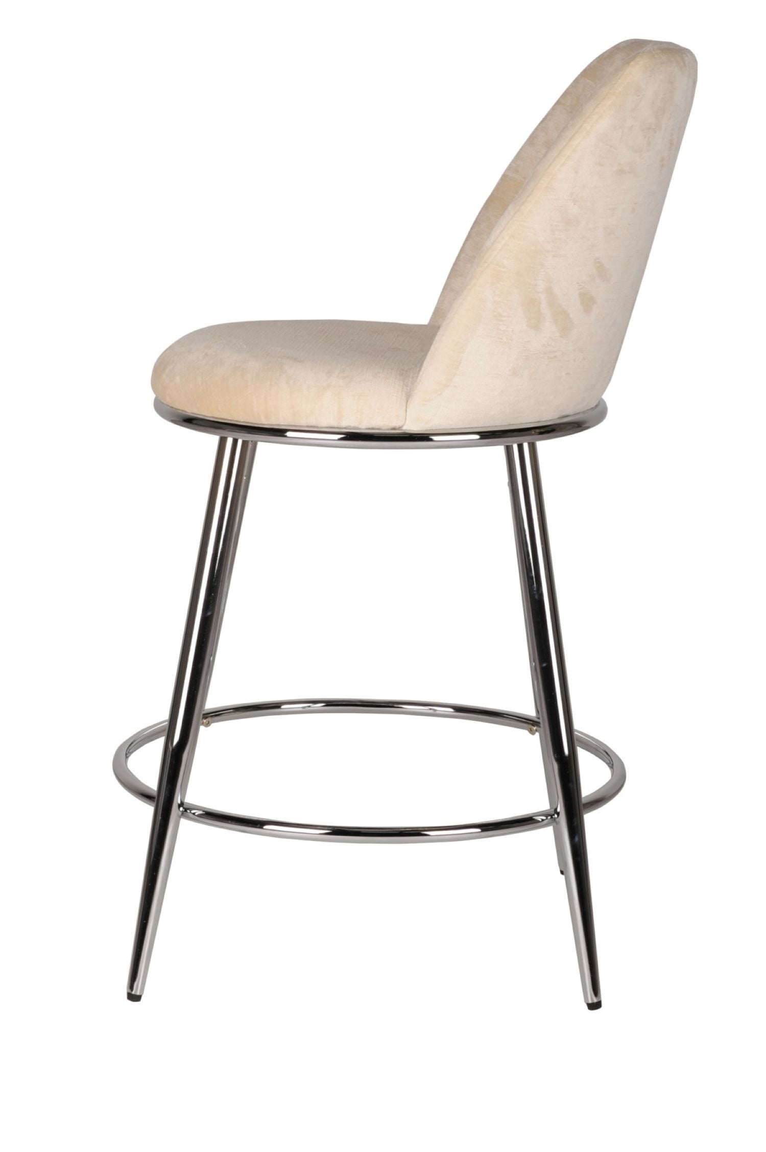 Nova Beige Counter Stool with Chrome Legs Set of 2 24511