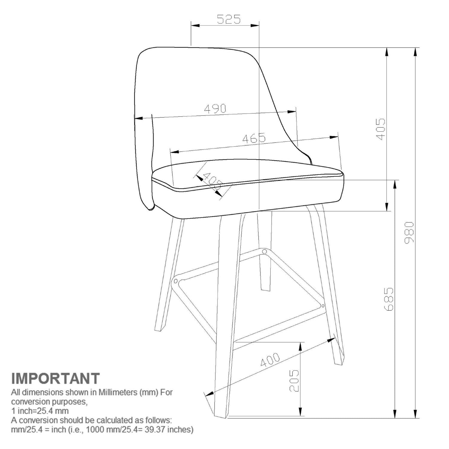 Oakley 26" Charcoal Swivel Counter Stool Set of 2 203-887CH