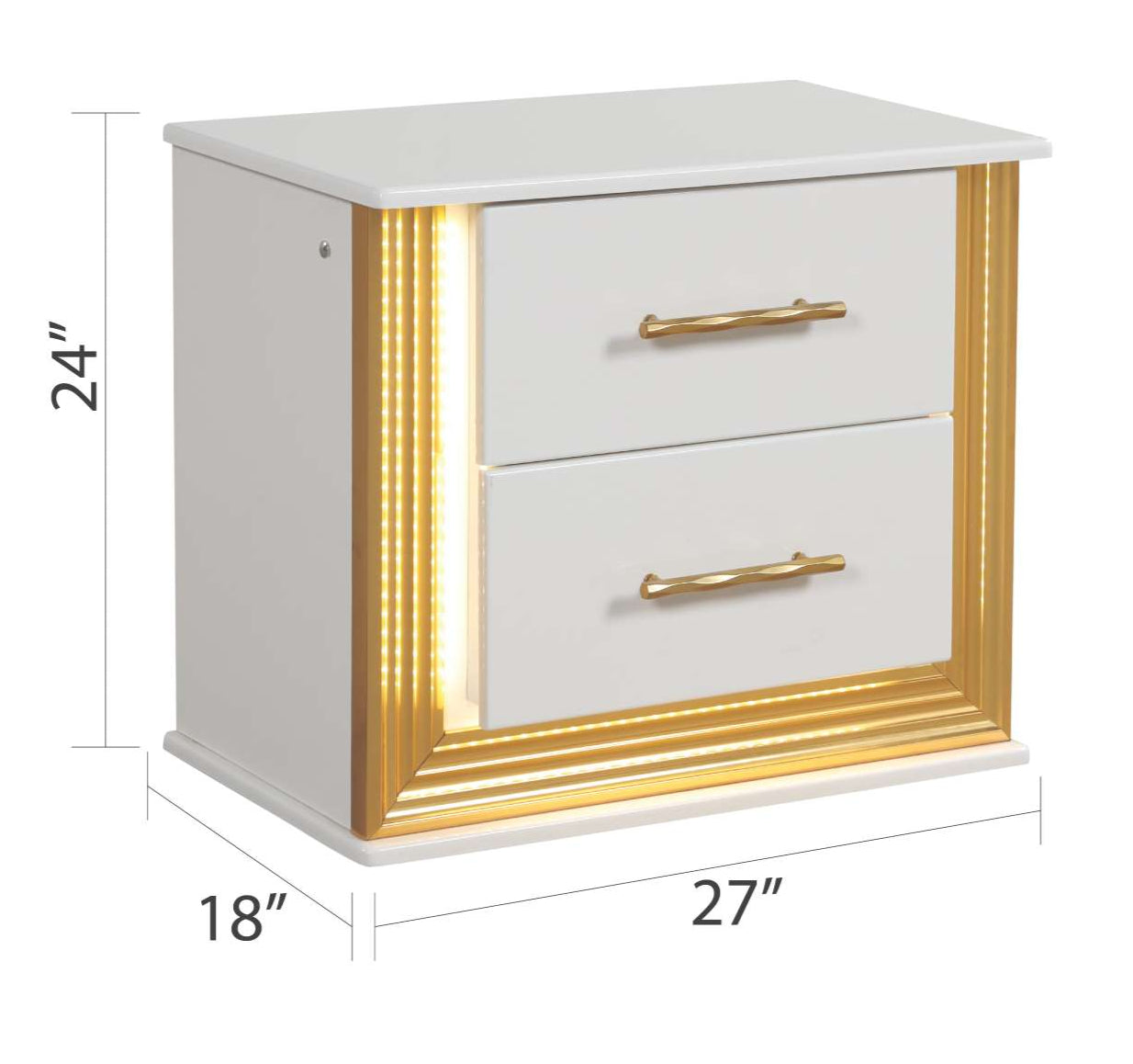 Obsession White & Rose Gold Bedroom Set With Upholstered Headboard 1581