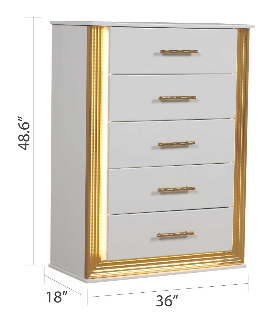 Obsession White & Rose 5 Drawer Chest 1581