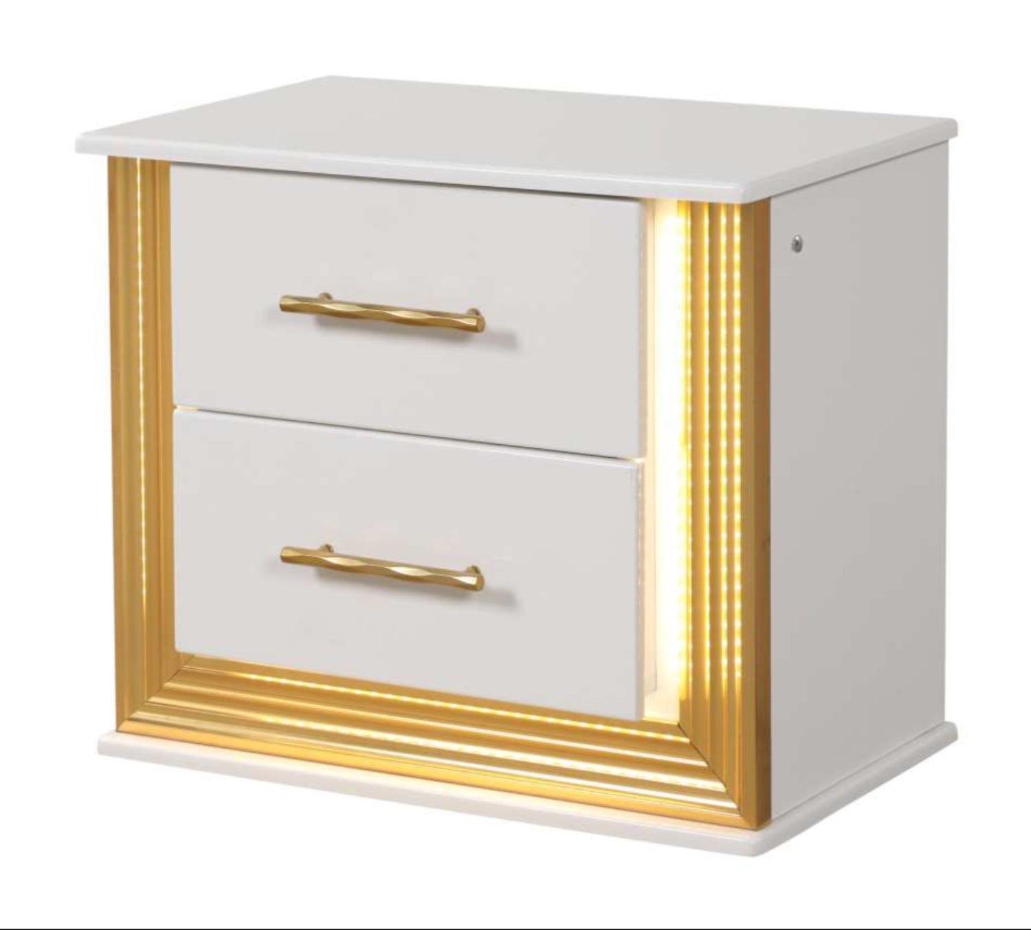 Obsession White & Rose Gold Bedroom Set With Upholstered Headboard 1581