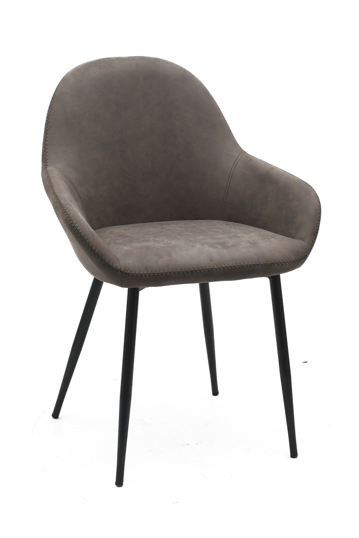 Odessa Dining Chairs in Vintage Brown Fabric Set Of 2 71636