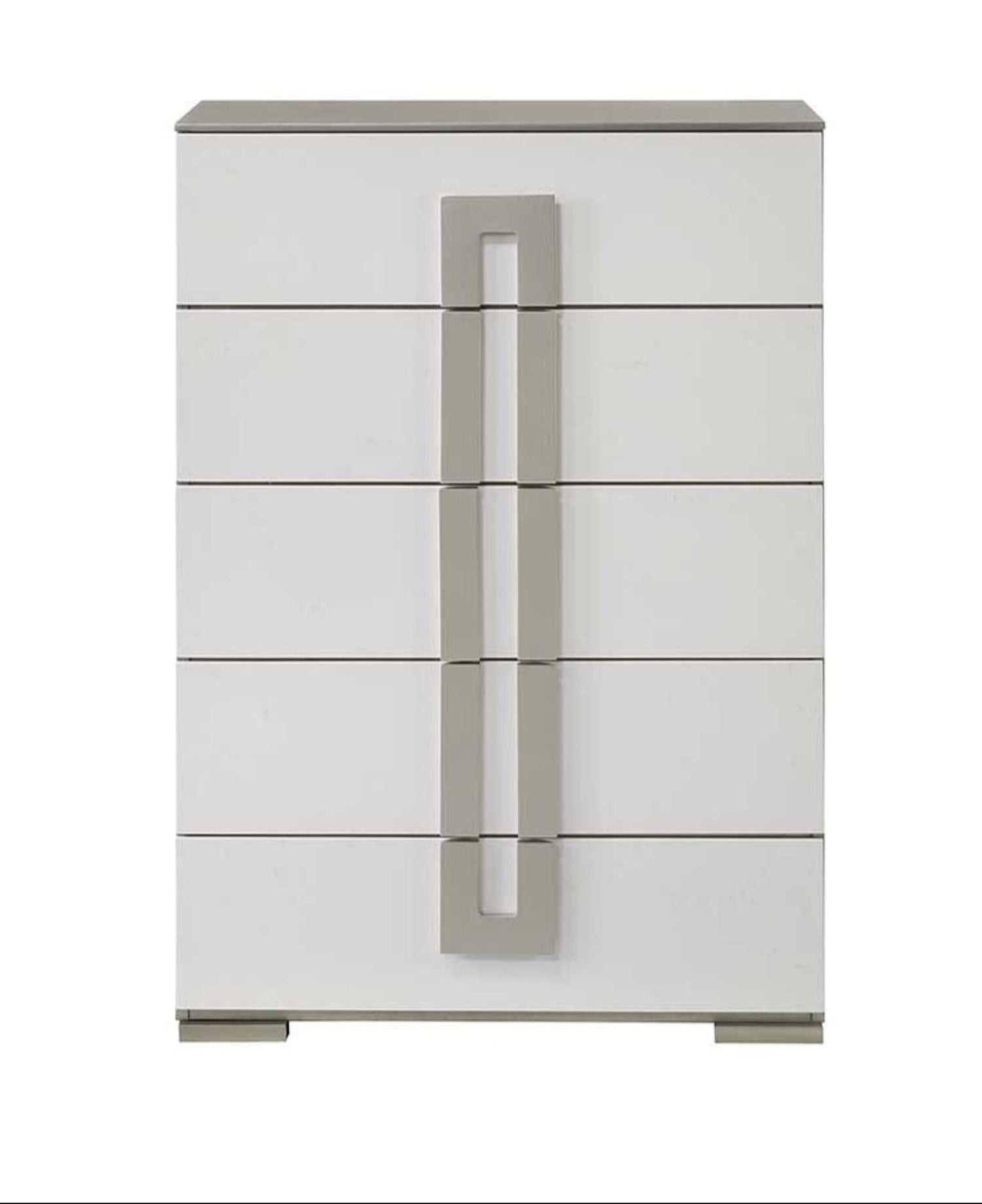 Olivia High-Gloss White Lacquer Finish Bedroom Set with LED Headboard 1821