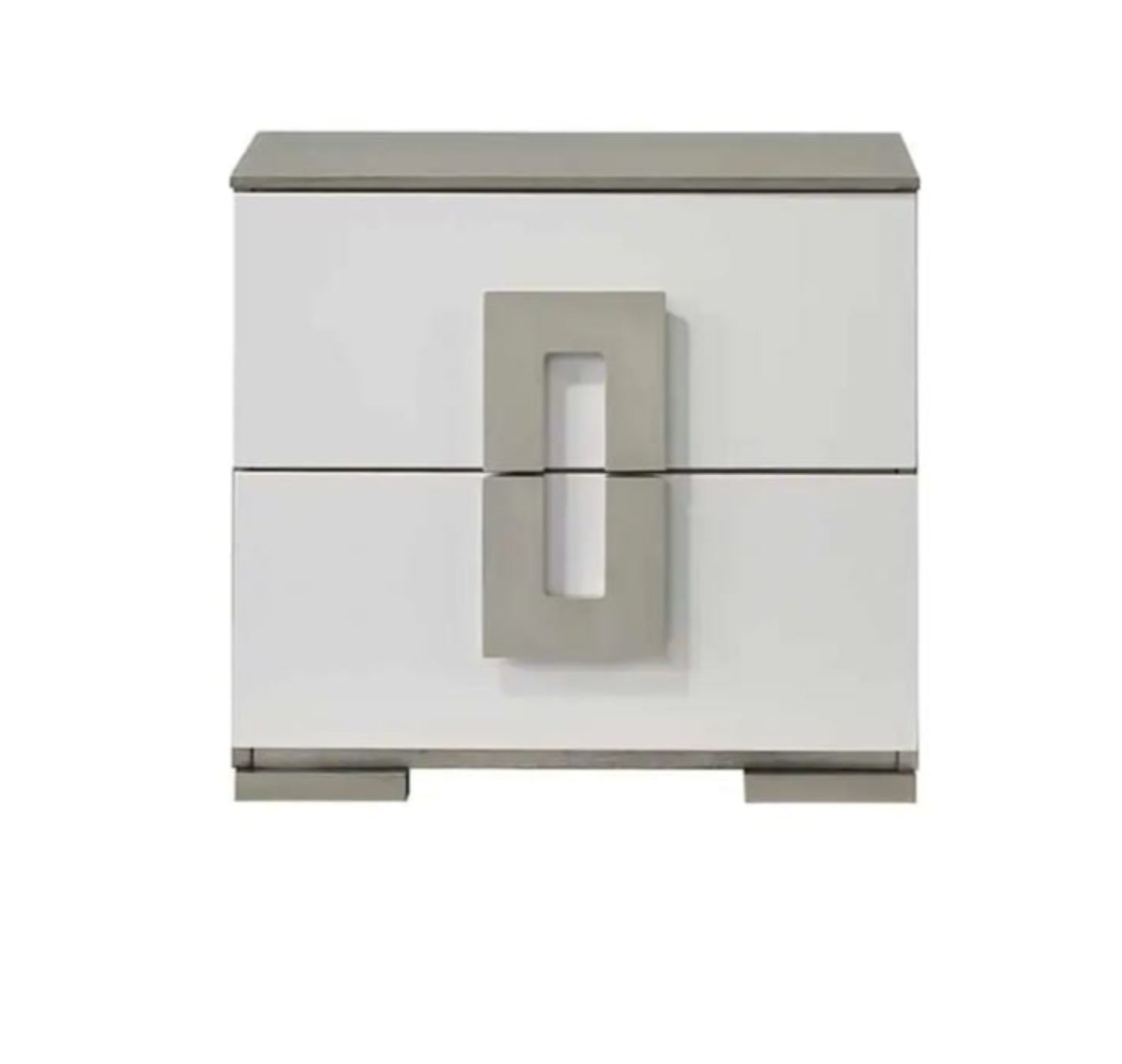 Olivia High-Gloss White Lacquer Finish Bedroom Set with LED Headboard 1821