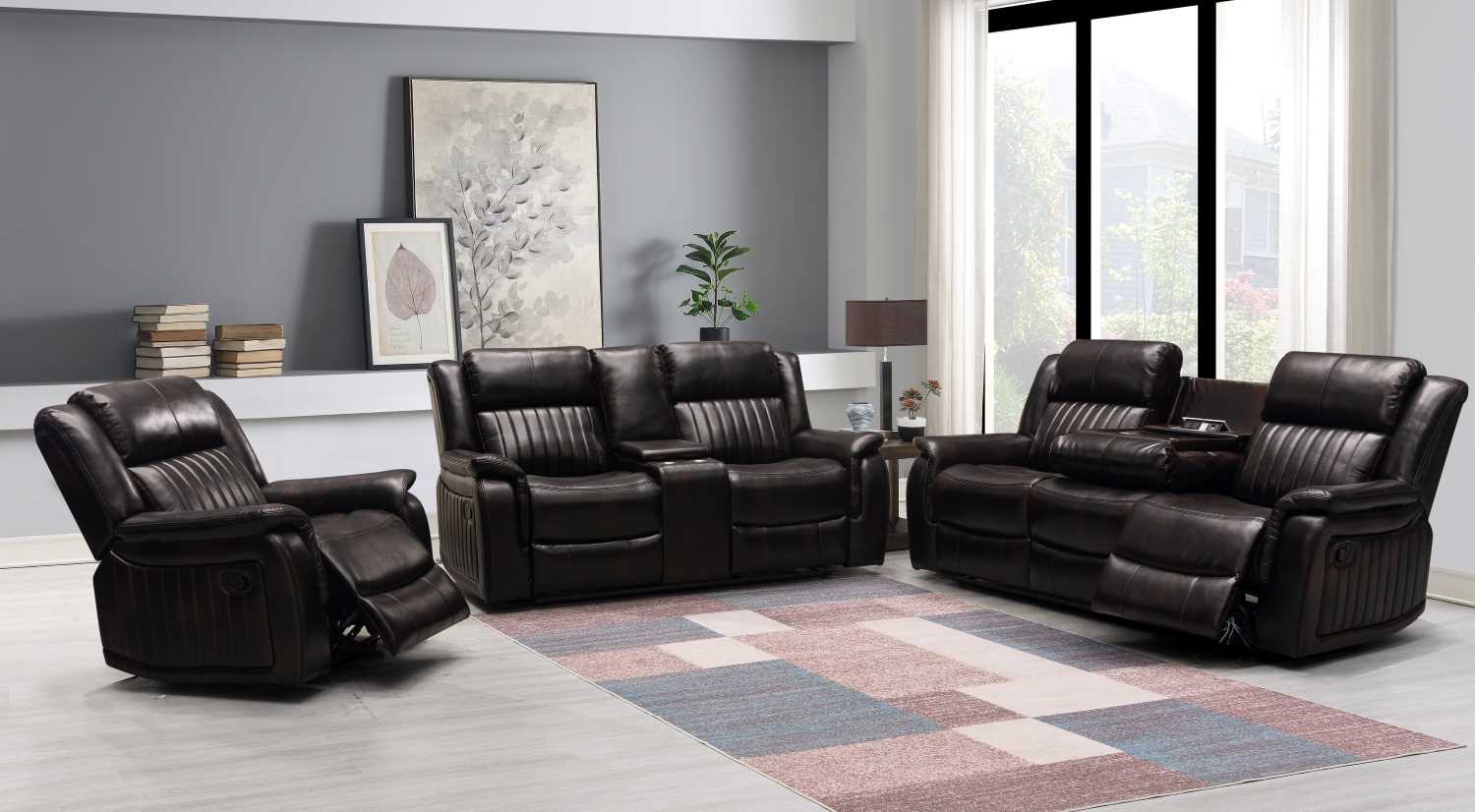 Omega Sofa Collection Brown Air Leather