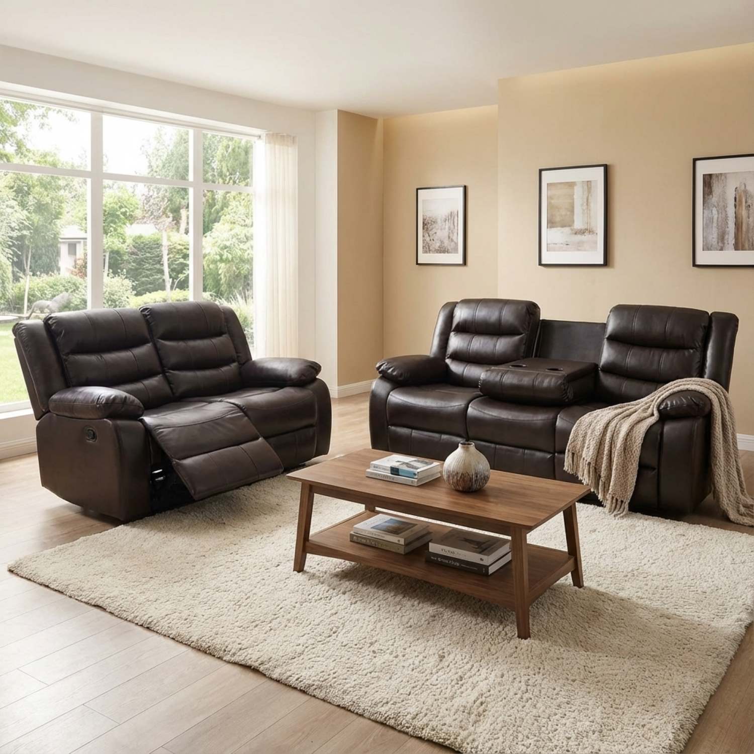 Onyx Prestige Air Leather Manual Recliner Sofa
