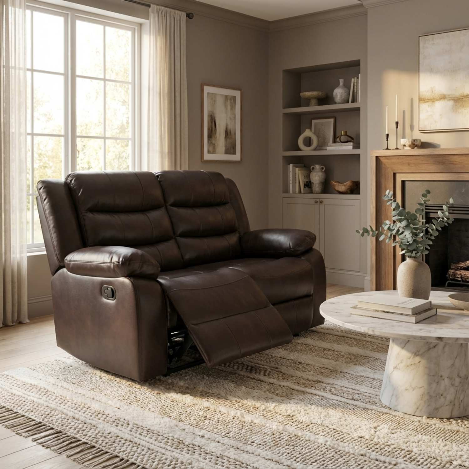Onyx Prestige Air Leather Manual Recliner Sofa Set