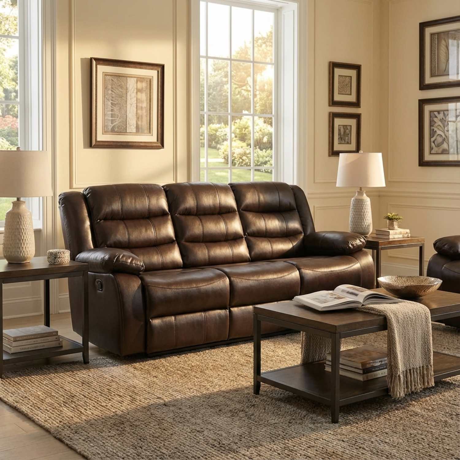 Onyx Prestige Air Leather Manual Recliner Sofa