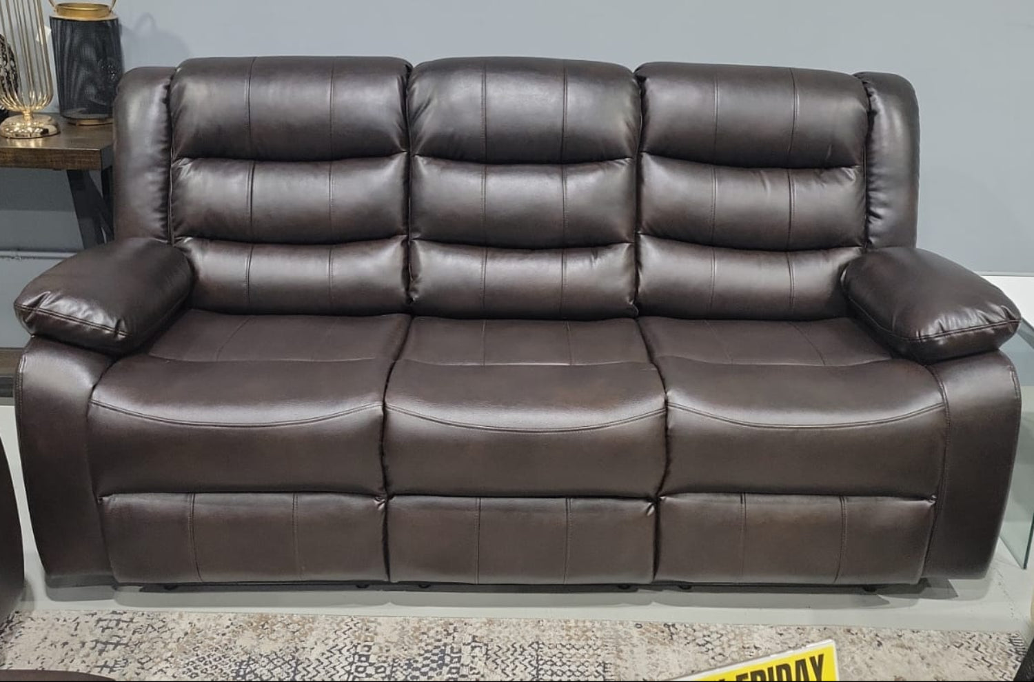 Onyx Prestige Air Leather Manual Recliner Sofa
