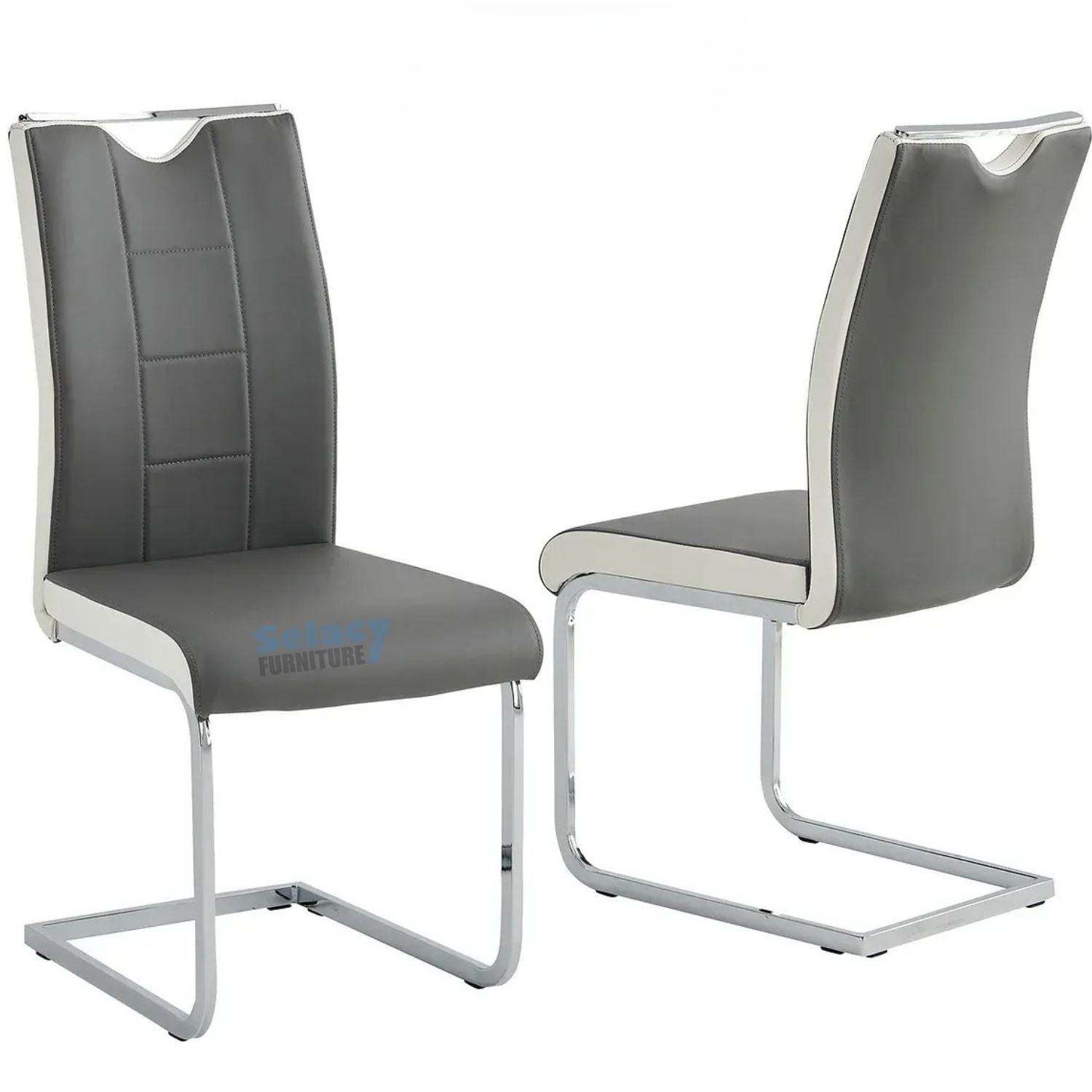 Owen White Extendable Ceramic 7PC Dining Set with PU Chairs