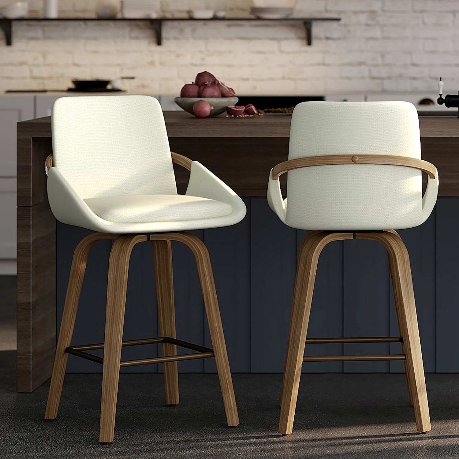 Parker 26" Ivory Swivel Counter Stool 203-944IV