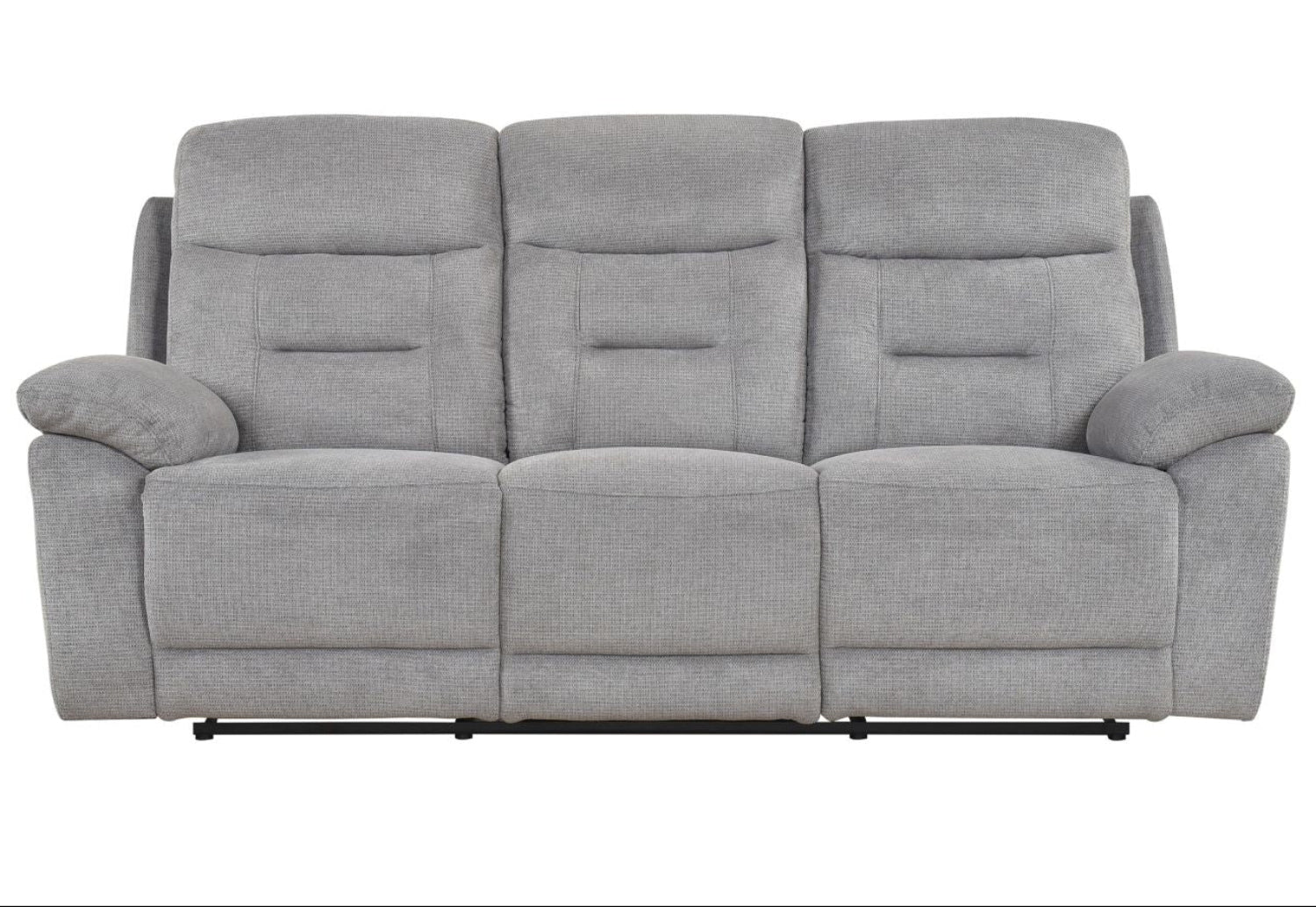 Perris Manual Woven Fabric Recliner Sofa Set Pewter 9146PWT