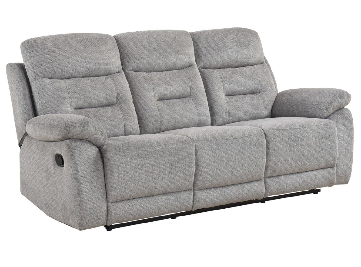 Perris Manual Woven Fabric Recliner Sofa Set Pewter 9146PWT