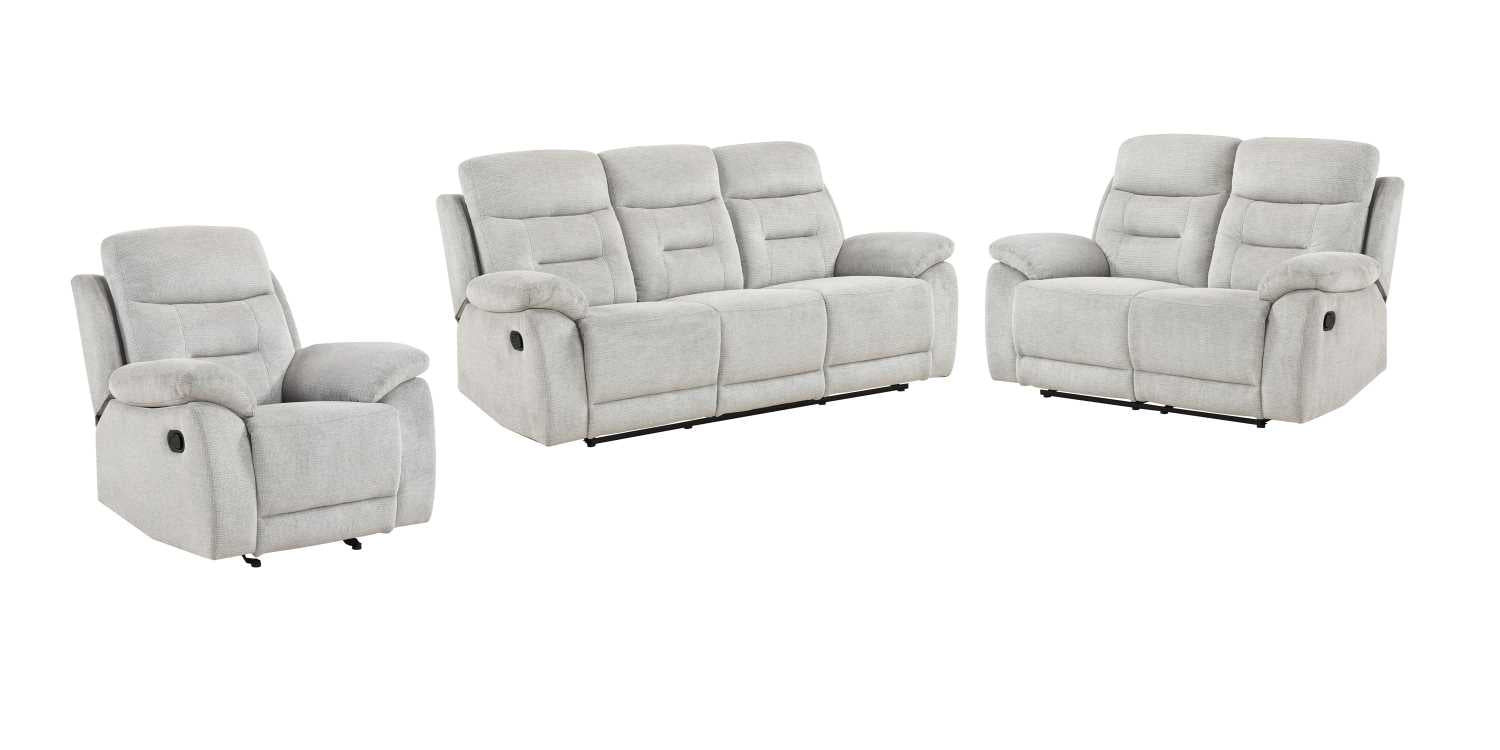 Perris Manual Woven Fabric Recliner Sofa Set Beige 9146BED