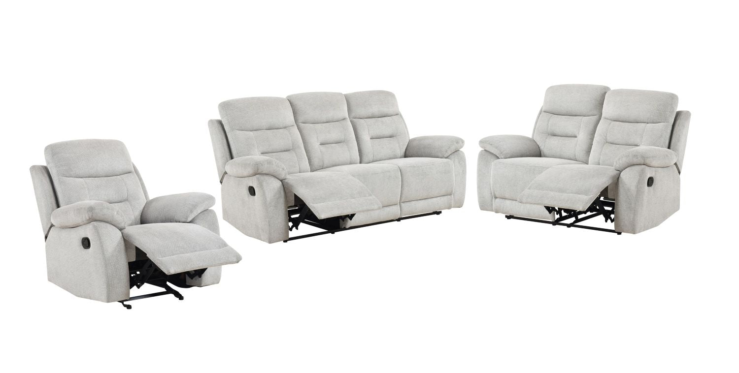 Perris Manual Woven Fabric Recliner Sofa Set Beige 9146BED
