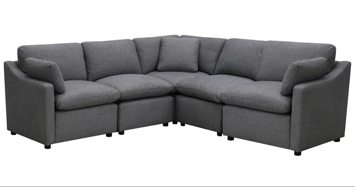 Pippa 5-Piece Modular Sectional with 3 Pillows 99076GYSS5