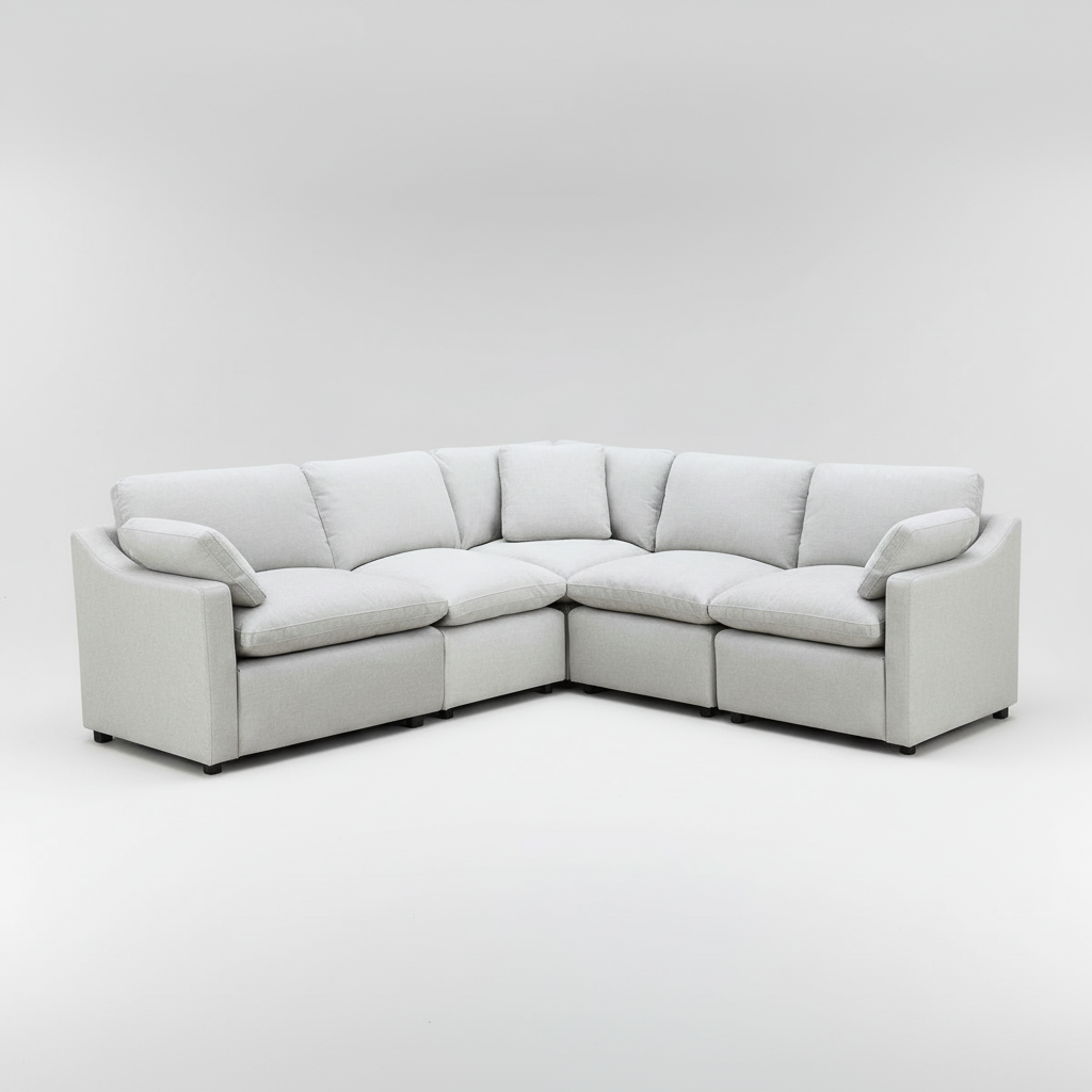 Pippa 5-Piece Modular Sectional with 3 Pillows 99076LGYSS5