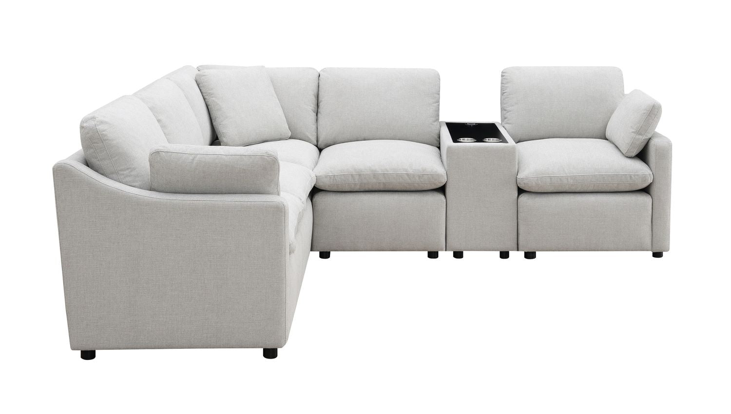 Pippa 7-Piece Modular Sectional with Console & Ottoman 99076LGYSS7