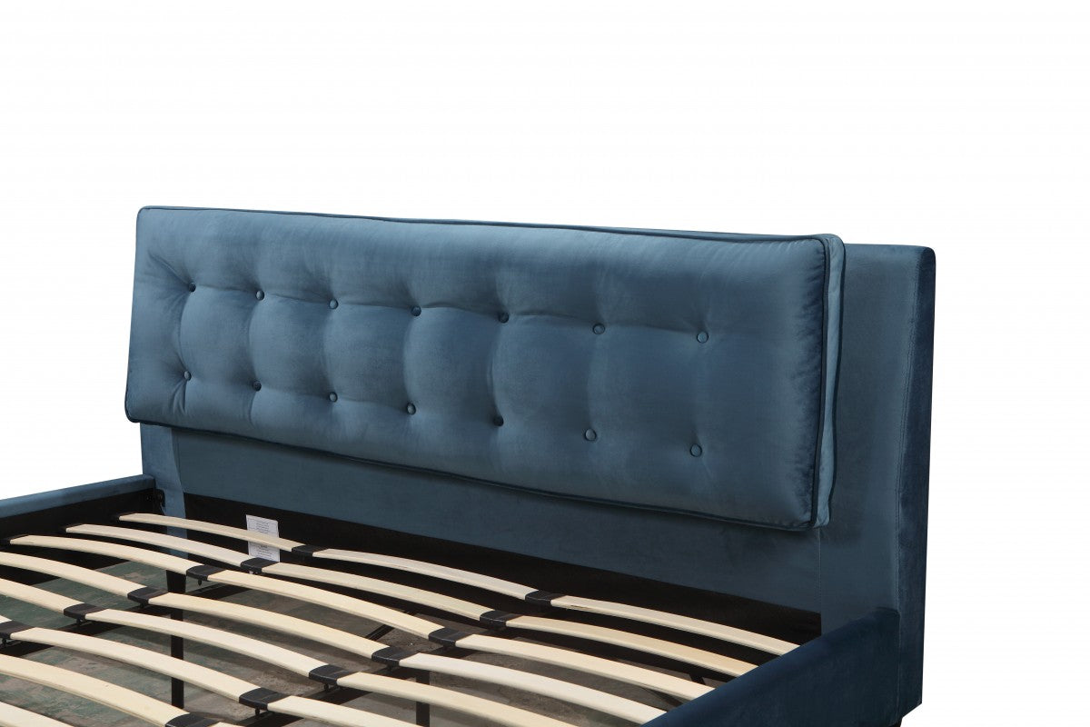 Tufted Upholstered Platform Bed Teal 363