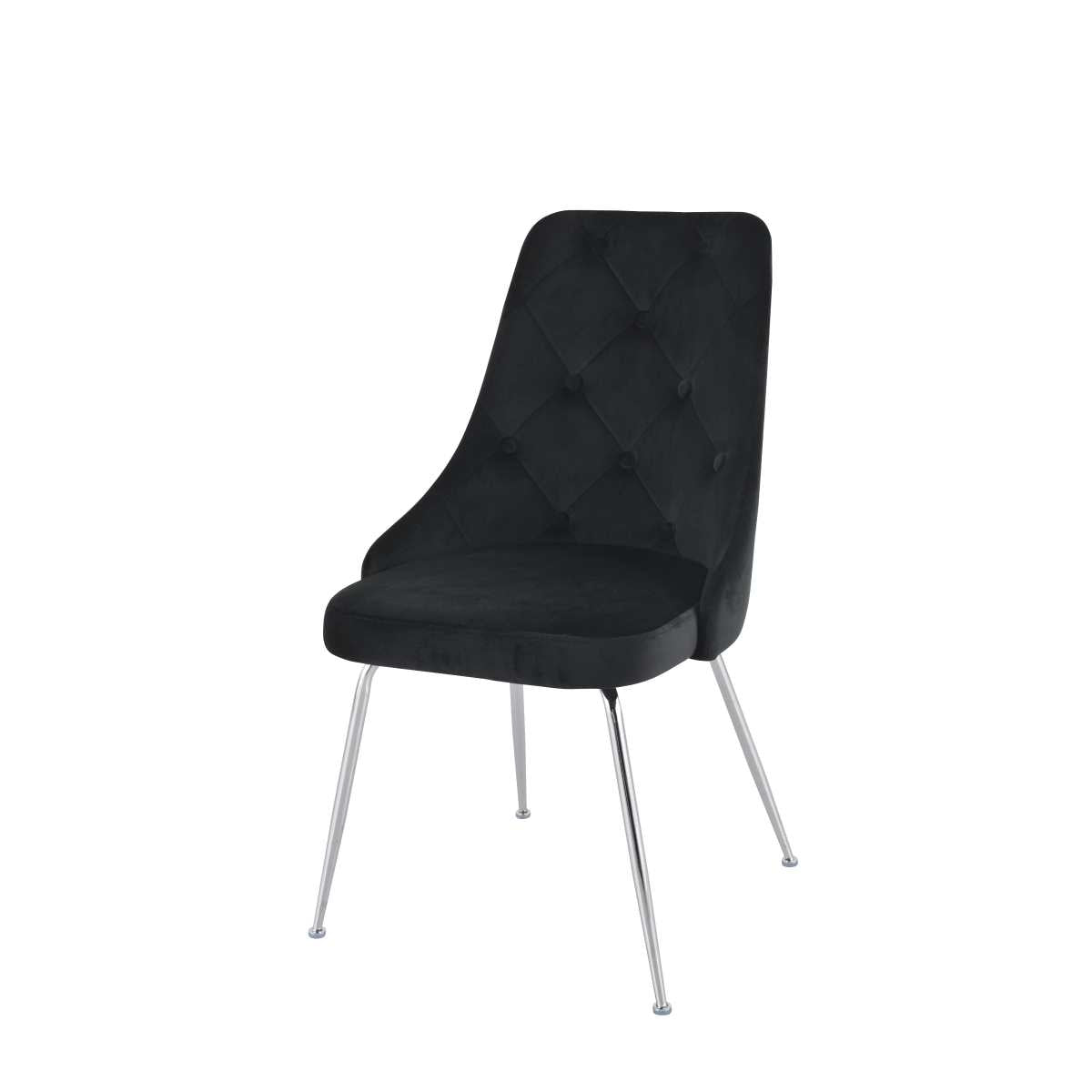 Plumeria Chairs Set Of 2 Black With Chrome Legs 1321