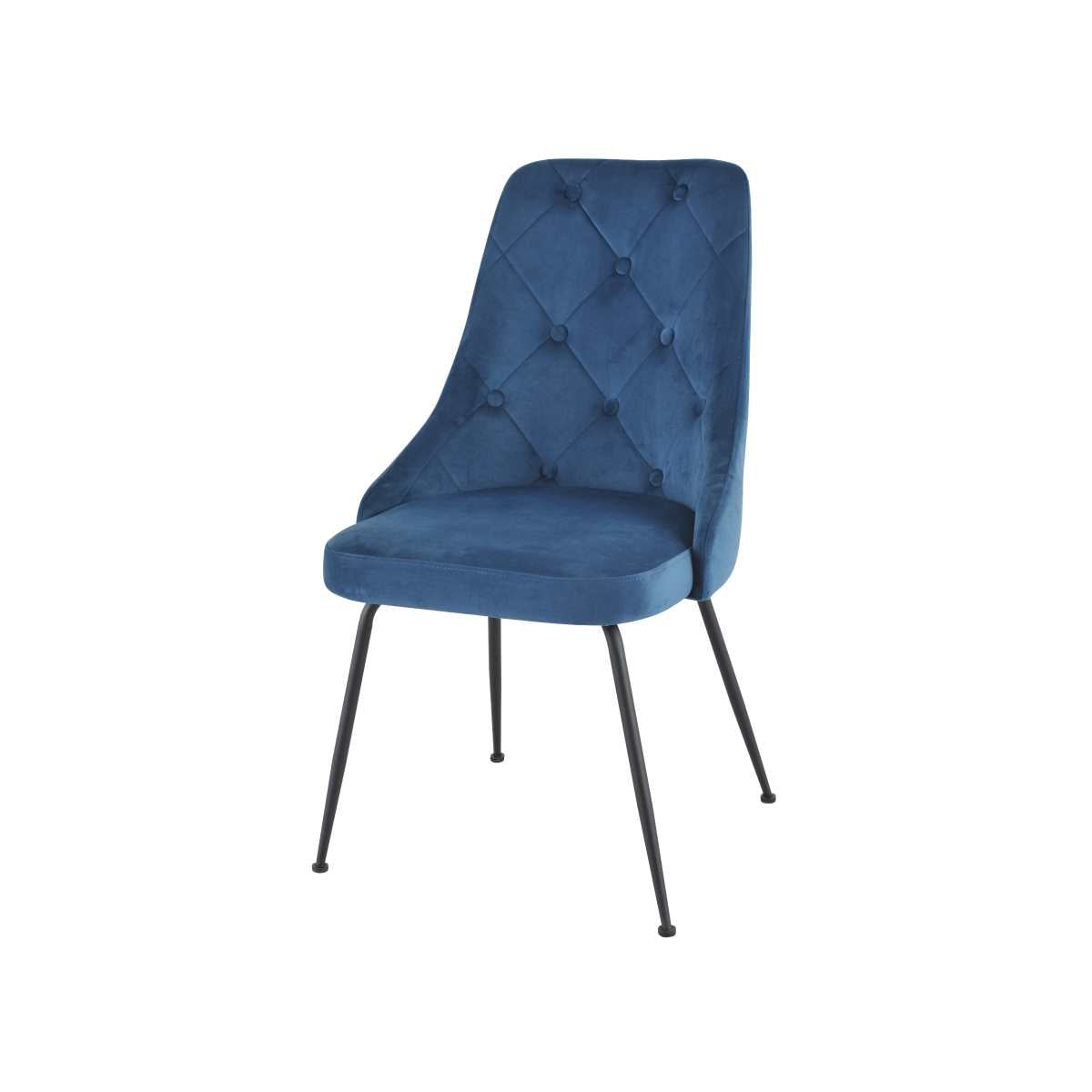 Plumeria Chairs Set Of 2 Blue With Black Legs 1321