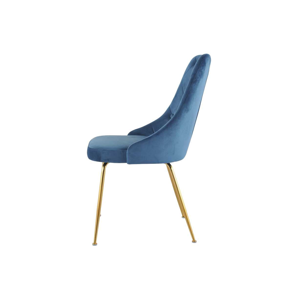 Plumeria Chairs Set Of 2 Blue With Gold Legs 1321