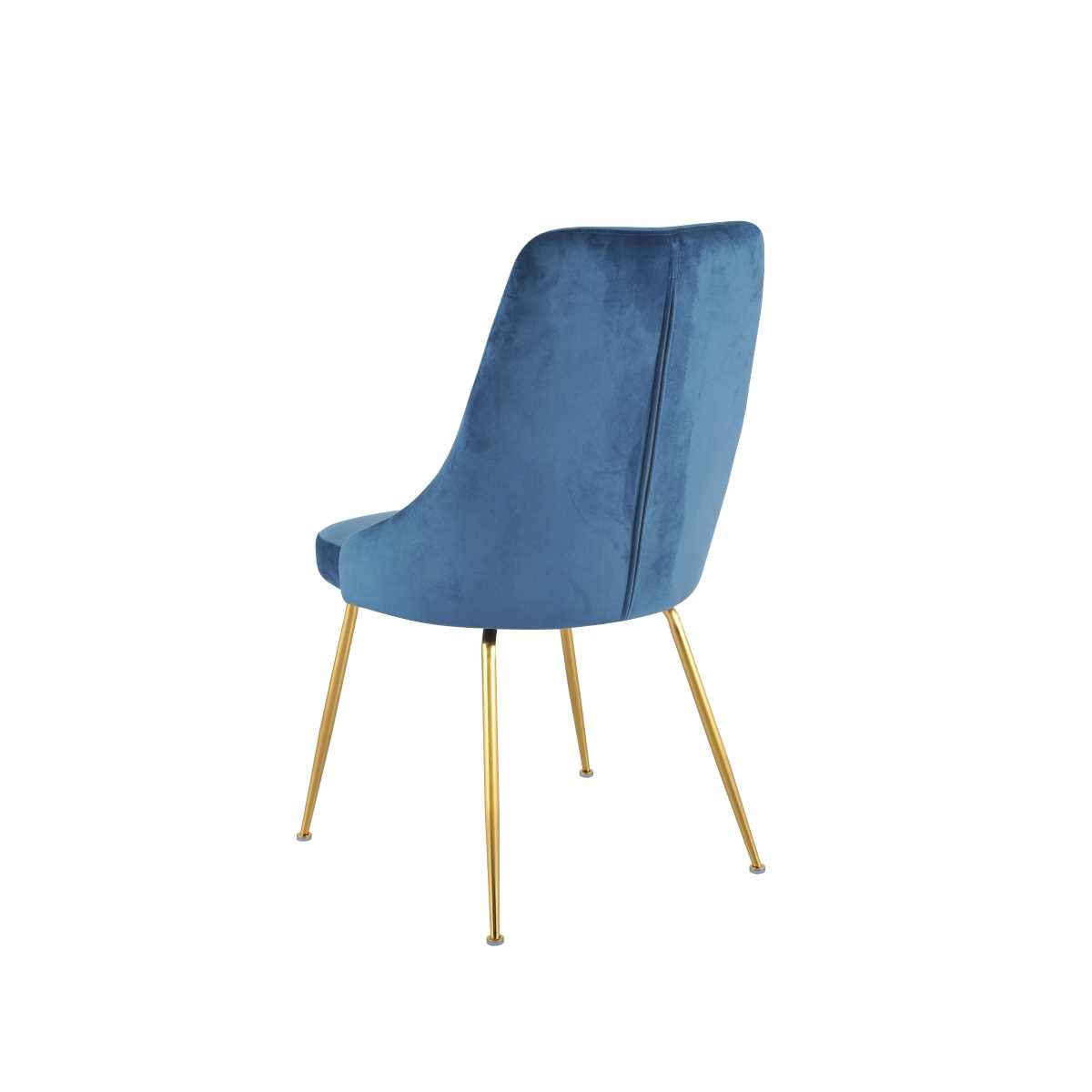 Plumeria Chairs Set Of 2 Blue With Gold Legs 1321