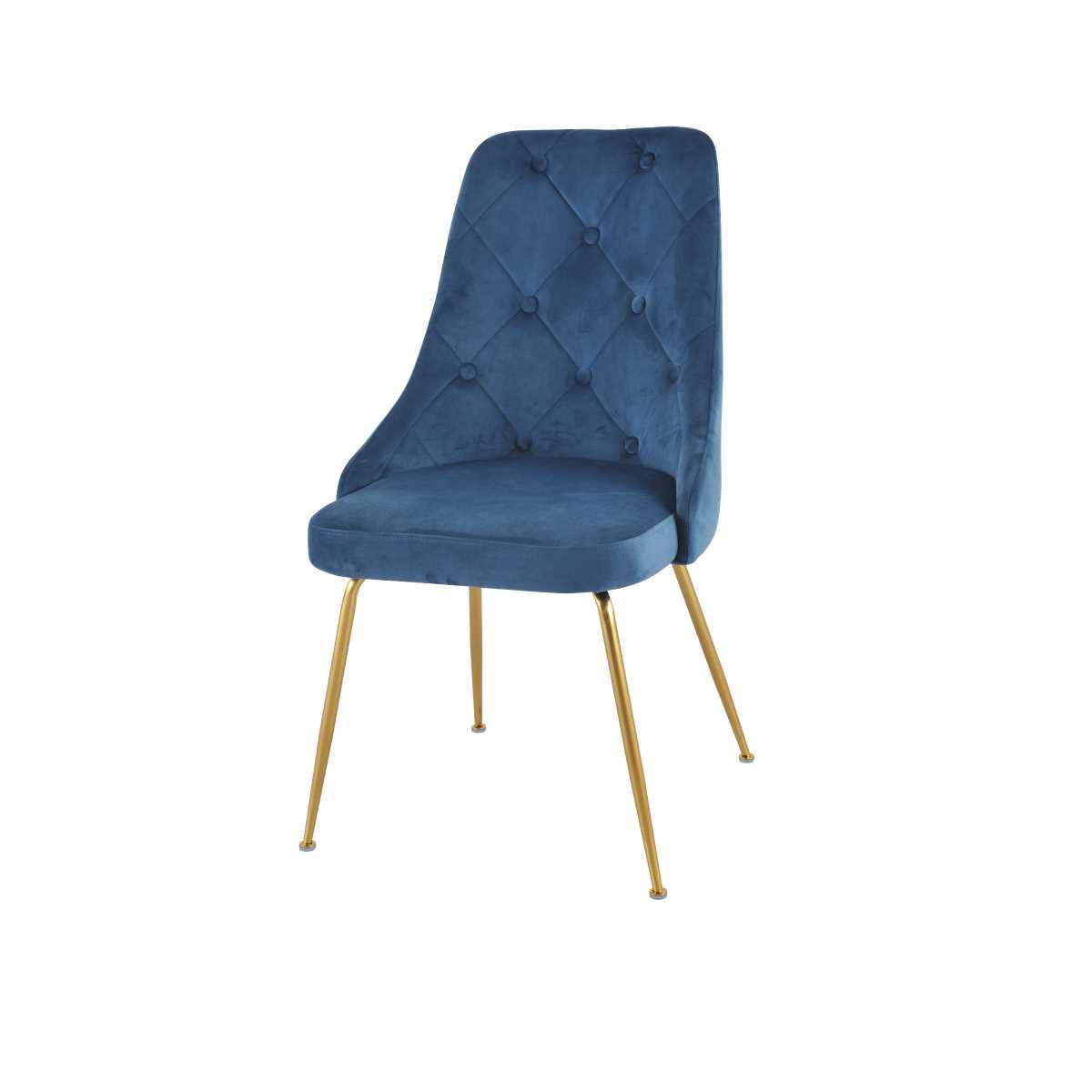 Plumeria Chairs Set Of 2 Blue With Gold Legs 1321