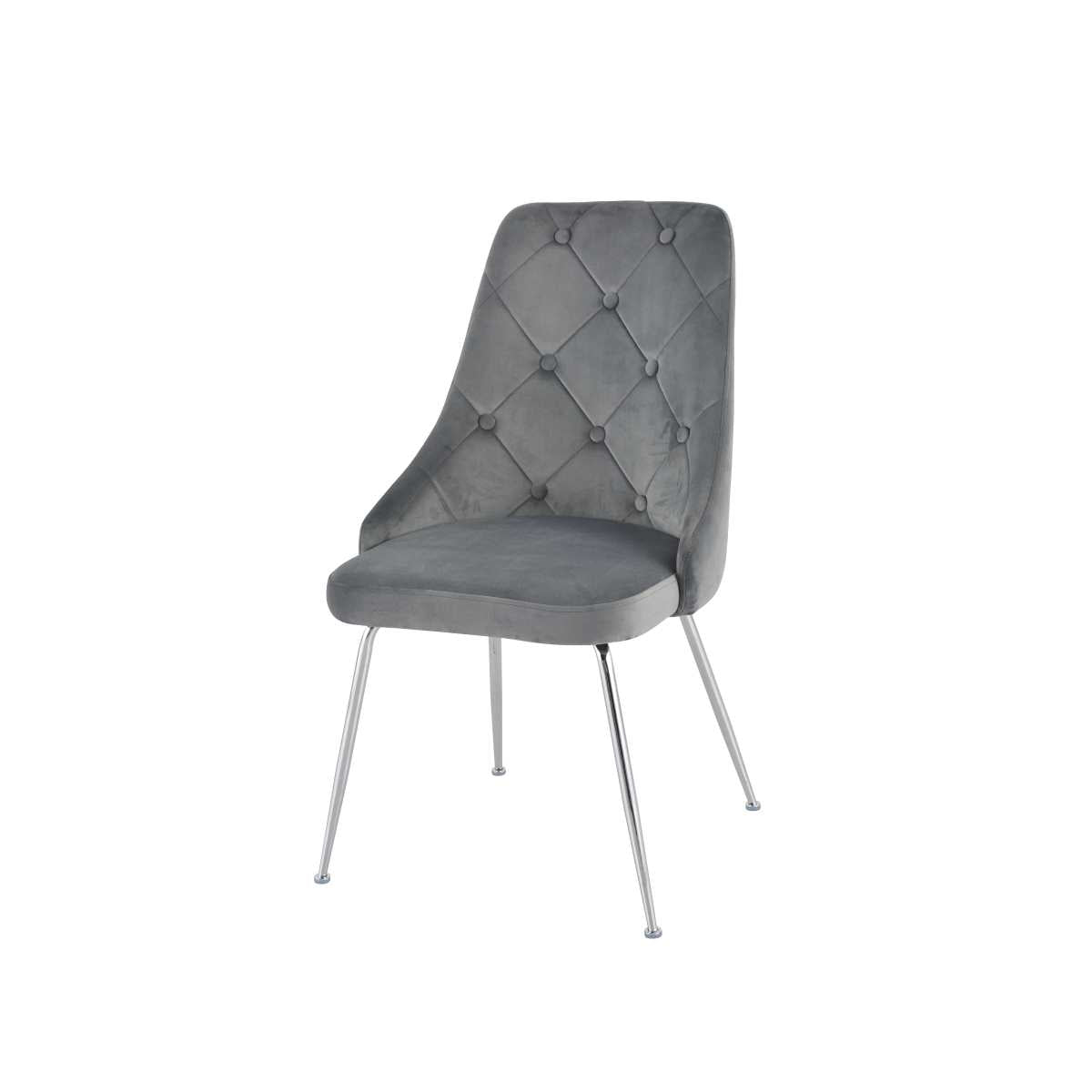 Plumeria Chairs Set Of 2 Grey With Chrome Legs 1321