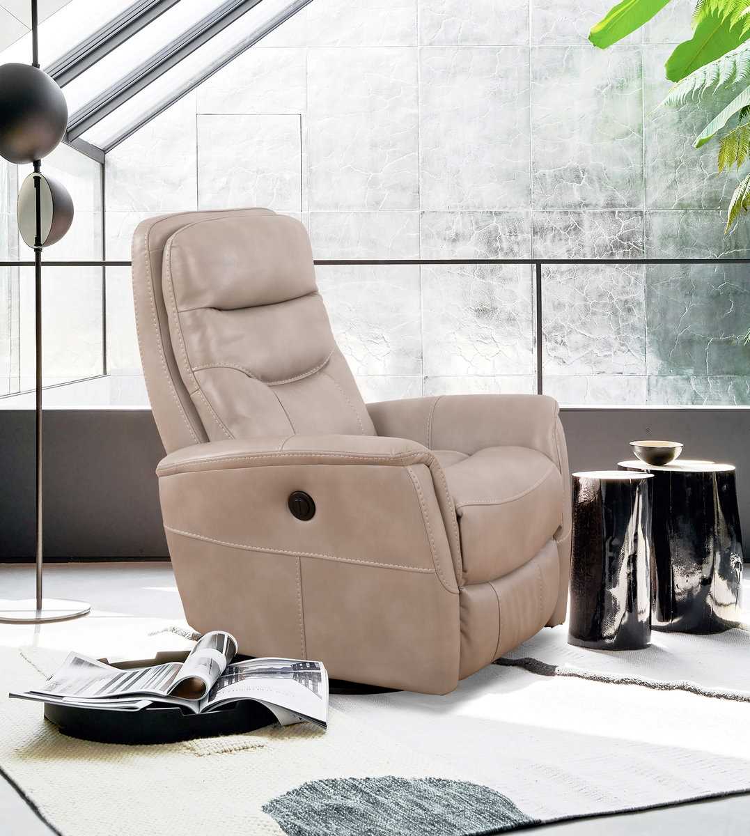 Power Recliner Swivel Chair Stone 6301