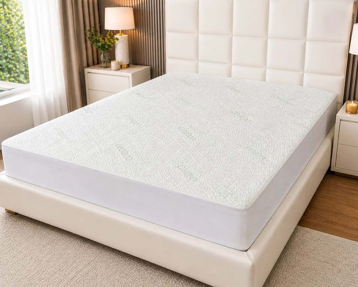 Premium Bamboo Fabric Mattress Protector PZ-MPBAM