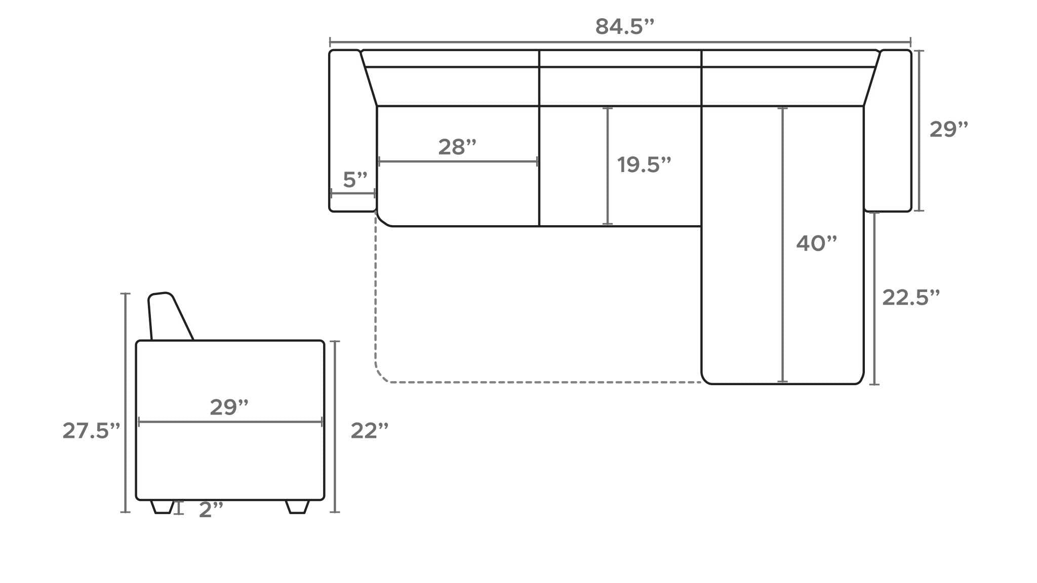 Pull-Out Storage Reversible Sofa Sectional Black 1247