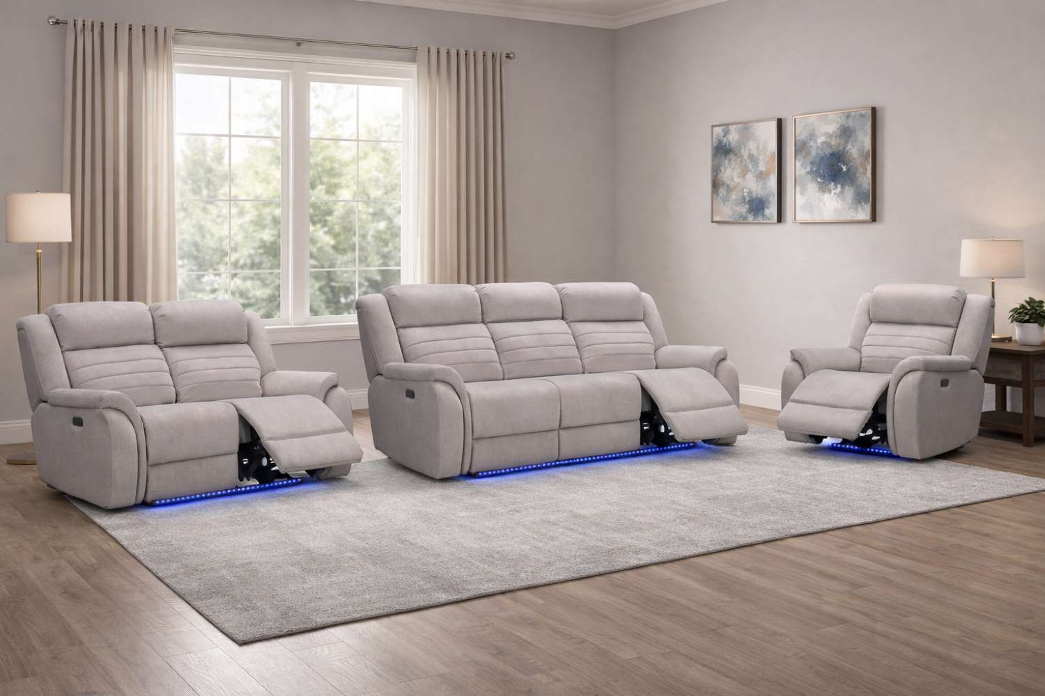 Quinn Power Recliner Sofa Set with Built-in massage and Heating Functions 2808