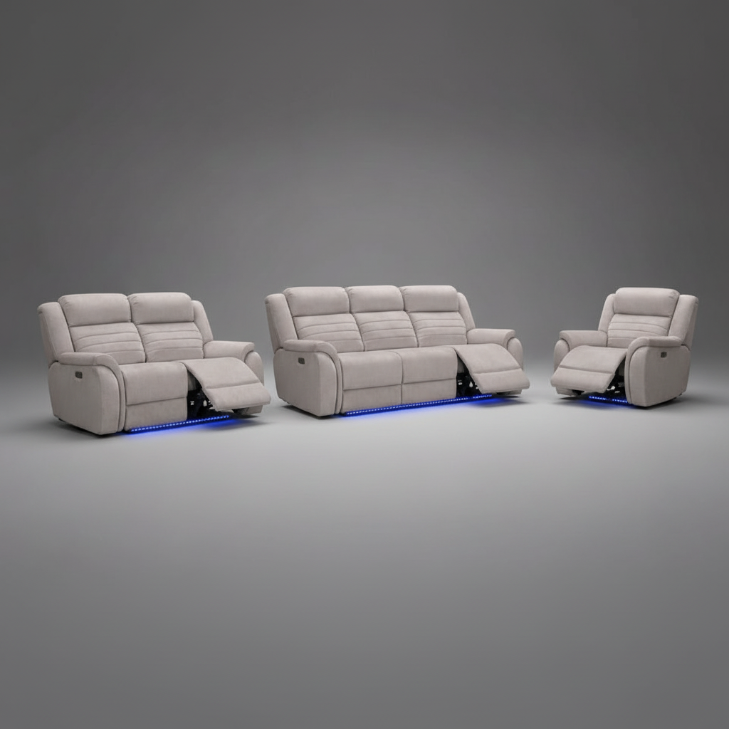 Quinn Power Recliner Sofa Set with Built-in massage and Heating Functions 2808